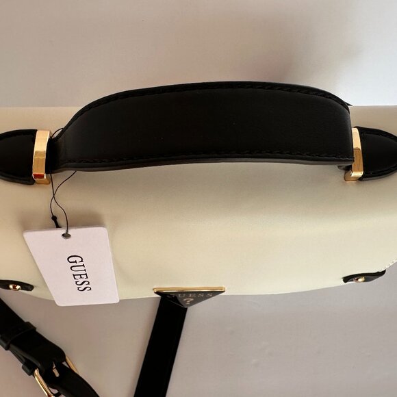 GUESS White Satchel Crossbody Bag with Top Handle and Adjustable Strap - Picture 3 of 3
